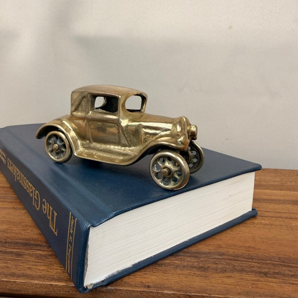 Vintage Brass Solid Metal Ford Model T Coupe Car Collectible 4.5 Inch